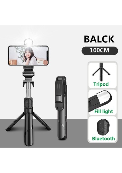 Beyaz 70CM 680MM Kablosuz Bluetooth Selfie Sopa Taşınabilir Mini Genişletilebilir Tripod ile Apple Android Telefon Için Dolgu Işığı Uzaktan Çekim (Yurt Dışından)