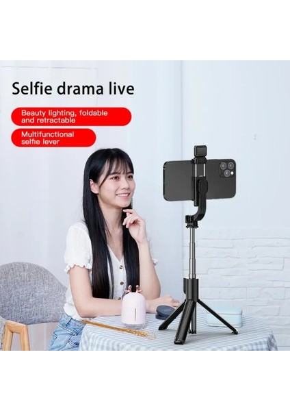 Işık ile Katlanabilir Mini Tripod Kablosuz Bluetooth Uyumlu Selfie Çubuğu ile Ios Android Için Dolgu Işığı Deklanşör Uzaktan Kumanda (Yurt Dışından) modelleri