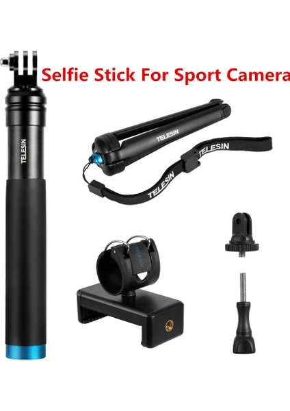 Siyah INSTA360 Bir Rs/r Alüminyum Alaşımlı Uzatılabilir Selfie Sopa Tripod Halkalı Telefon Kılıfı Klip Gopro Hero 10 9 8 Eylem Kamera Aksesuarları (Yurt Dışından)