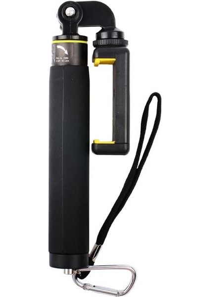 Siyah Mini Uzatılabilir El Monopod Tripodlu Bluetooth Selfie Sopa Gopro3 3+ 4 SJ3000/4000 Xiaoyi Telefonlar Iphone 5 6 7 (Yurt Dışından)