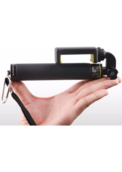 Siyah Mini Uzatılabilir El Monopod Tripodlu Bluetooth Selfie Sopa Gopro3 3+ 4 SJ3000/4000 Xiaoyi Telefonlar Iphone 5 6 7 (Yurt Dışından)