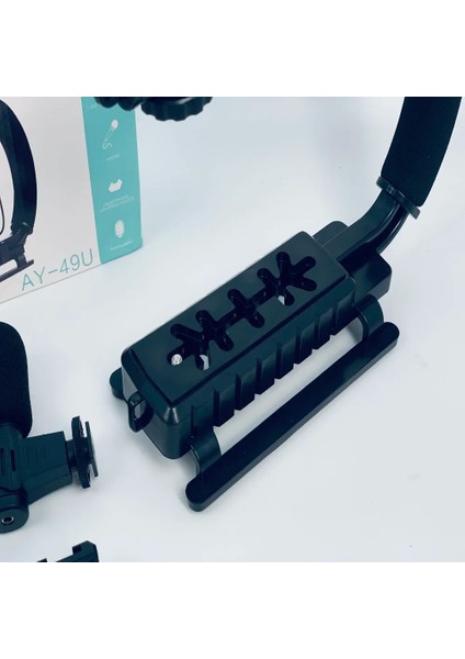 BEYAZ-AY49S Dolgu Işığı Mikrofon Kamera Braketi Cep Telefonu Android Cep Telefonu Canlı Braket AY49U/C Tipi Taşınabilir Kamera Sabitleyici (Yurt Dışından) indirimleri