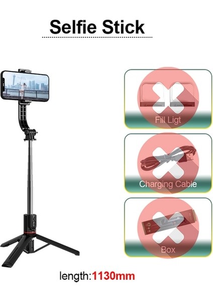 Işık Yok Kutu Yok Fangtuosı 2022 Yeni Stil 4'ü 1 Arada Bluetooth Kablosuz Selfie Çubuğu Tripod Uzatılabilir 116CM Monopod Uzaktan Deklanşörlü Doldurma Işığı (Yurt Dışından)