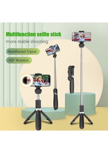 Pembe Işıklı Cool Dıer 2022 Yeni Ayarlanabilir Kablosuz Bluetooth Selfie Çubuğu Katlanabilir Tripod + Uzaktan Deklanşör + Dolgu Işığı Selfie Stck (Yurt Dışından) fırsatları