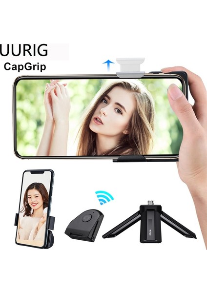 Capgrip Uurıg Capgrip Mt-08 Tripod Kablosuz Bluetooth Akıllı Telefon Selfie Güçlendirici Kolu Kavrama Telefon Sabitleyici Tutucu Deklanşör (Yurt Dışından) modelleri