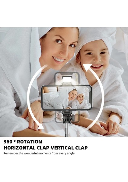 Siyah Dolgu Işığı Yok Roreta Yeni Katlanabilir Kablosuz Bluetooth Selfie Çubuğu, Bluetooth Deklanşörlü Dolgu Işığı Tripod iPhone Için Canlı Yayın Monopod (Yurt Dışından) fırsatları