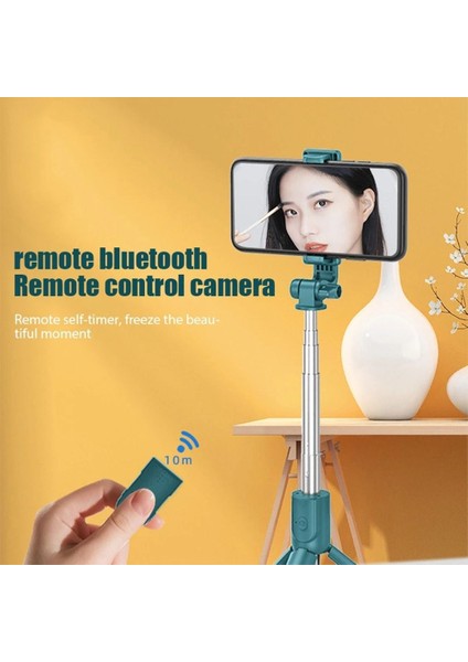 Yeşil Taşınabilir Cep Telefonu Evrensel Bluetooth Tripod Dönen Uzaktan Uzatılabilir Tripod Selfie Sopa (Yurt Dışından) fiyatları