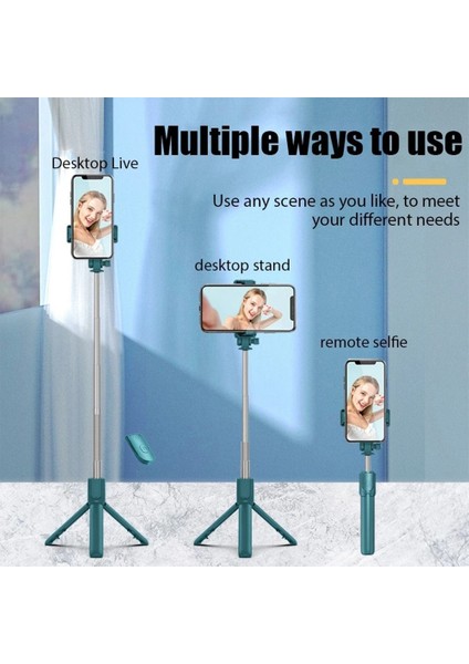 Yeşil Taşınabilir Cep Telefonu Evrensel Bluetooth Tripod Dönen Uzaktan Uzatılabilir Tripod Selfie Sopa (Yurt Dışından) modelleri