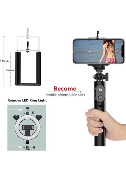 Kedi Kulak Halkası Işık 4 In 1 Selfie Sopa Tripod Standı Kablosuz Bluetooth Uzaktan El LED Halka Işık Akıllı Telefon IPhone Huawei Xiaomi Için (Yurt Dışından) fiyatları