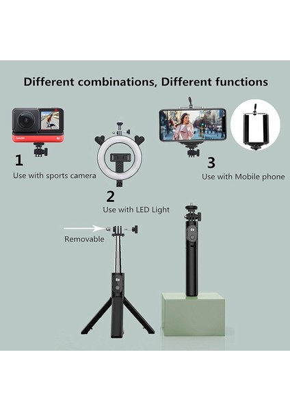 Kedi Kulak Halkası Işık 4 In 1 Selfie Sopa Tripod Standı Kablosuz Bluetooth Uzaktan El LED Halka Işık Akıllı Telefon IPhone Huawei Xiaomi Için (Yurt Dışından) modelleri