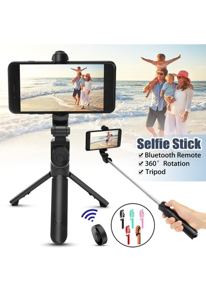 Beyaz Kablosuz Bluetooth Selfie Çubuğu Katlanabilir Tripod Uzaktan Telefon Tutucu Monopod iPhone 13 Android Kamera Zamanlayıcı Artefakt Çubuk (Yurt Dışından) modelleri