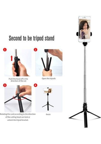 Beyaz Kablosuz Bluetooth Selfie Çubuğu Katlanabilir Tripod Uzaktan Telefon Tutucu Monopod iPhone 13 Android Kamera Zamanlayıcı Artefakt Çubuk (Yurt Dışından) indirimleri