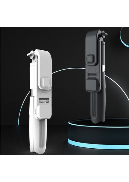 Siyah L02S Ruzsj Katlanabilir Tripod Monopod Özçekim Çubuğu Bluetooth Kablosuz Düğme Deklanşör ile Özçekim Çubuğu LED Ios/android/xiaomi Için (Yurt Dışından)