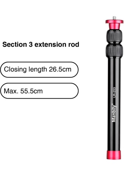 LR-253 Manbily Uzatma Çubuğu Tripod Genişletici 2/3/4/5 Bölümler Tripod Merkezi Sütun Uzatma Direği Adaptörü (Yurt Dışından)