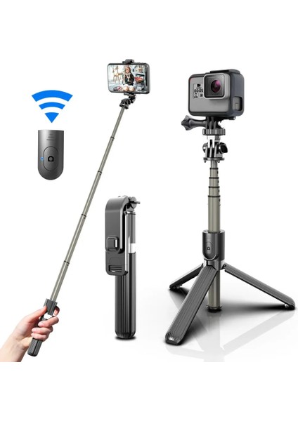 Beyaz El Kablosuz Bluetooth Selfie Çubuğu Tripod Katlanabilir Çubuk Selfie Dolgu Işığı iPhone x Huawei Samsung Mobil Akıllı Telefon Için (Yurt Dışından)