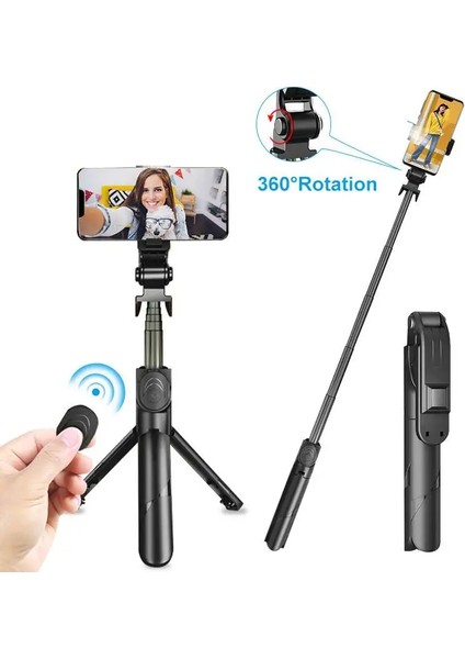 Balck Çok Fonksiyonlu Kablosuz Bluetooth Selfie Sopa Katlanabilir Mini Tripod Telefon Deklanşör Ios Android Için Ayrılabilir Uzaktan Kumanda (Yurt Dışından) fırsatları