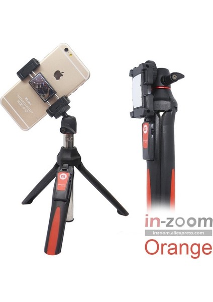 Orange Benro MK10 El Masaüstü 4 In 1 Uzatılabilir Selfie Sopa Canlı Tutucu Bluetooth Uzaktan Kumanda IPhone Gopro Huiwei Mı Telefon (Yurt Dışından)