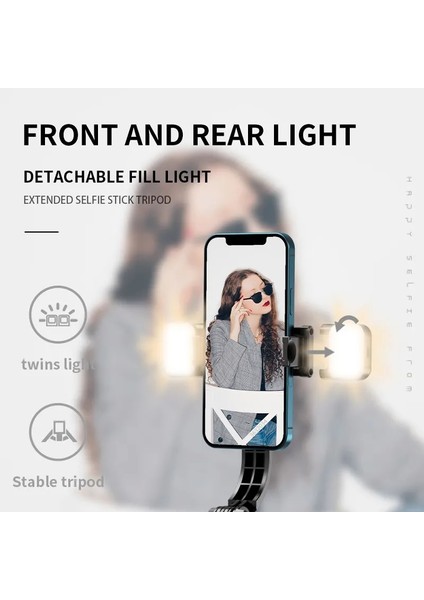 Iki Işık No Box Fangtuosı Katlanabilir Kablosuz Bluetooth Selfie Çubuğu Tripod, Bluetooth Deklanşör Dolgu Işığı Alüminyum Alaşımlı Selfie Stck 2022 Yeni (Yurt Dışından) fırsatları