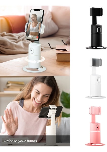 Beyaz 360 Rotasyon Yüz Izleme Selfie Çubuğu Tripod Nesne Takip Tutucu Kamera Fotoğraf Vlog Canlı Video Kayıt Için Gimbal Gimbal (Yurt Dışından)