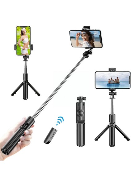 Işıkları ile Kablosuz Bluetooth Selfie Çubuğu Tripod Katlanabilir Braket Xiaomi Redmi IPhone 12 Samsung Akıllı Telefon Android Ios Tutucu Z8Z2 (Yurt Dışından)