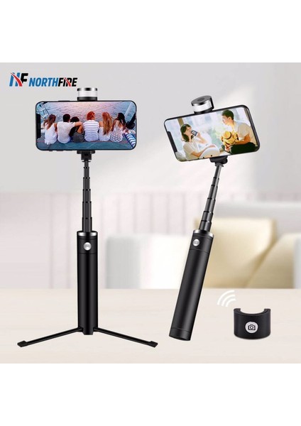 Siyah Gümüş Çok Fonksiyonlu Kablosuz Bluetooth Selfie Çubuğu Güzellik Dolgu Işığı Katlanabilir El Monopod Deklanşör Tripod iPhone 8 Samsung S9 (Yurt Dışından) fiyatları