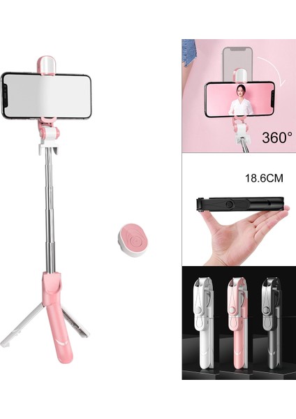 Renk-Beyaz XT13 Cep Telefonu Teleskopik Selfie Çubuğu, Dolgu Işığı ile Telefon Tutucu Masa Üstü Tripod El Gimbal Canlı / Video Için Fit (Yurt Dışından)