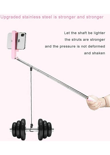 Pembe Taşınabilir Kablosuz Mini Bluetooth Selfie Sopa Monopod Montaj Tutucu iPhone 6 S 7 8 Xiaomi Samsung Akıllı Telefon (Yurt Dışından) indirimleri