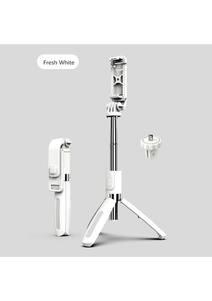 Beyaz 4 In 1 Kablosuz Bluetooth Uyumlu Selfie Çubuğu Tripod Uzaktan Palo Uzatılabilir Monopod Iphone Gopro Huawei Eylem Kamera (Yurt Dışından)