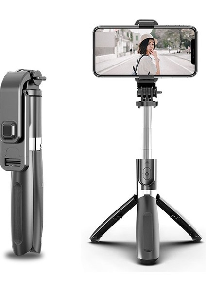 Beyaz 4 In 1 Kablosuz Bluetooth Uyumlu Selfie Çubuğu Tripod Uzaktan Palo Uzatılabilir Monopod Iphone Gopro Huawei Eylem Kamera (Yurt Dışından)