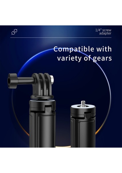Paket A Telesın Mini Selfie Çubuğu Tripod Alüminyum Uzatılabilir 2 In 1 Çubukları Gopro Hero 10 9 8 7 6 Djı Eylem 2 INSTA360 One x R Telefon (Yurt Dışından)