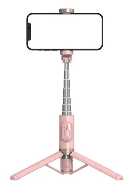Q12 Pembe Statyw Selfie Yapma Aparatı Telefon Insta 360 Selfie Çubuğu Drążek Teleskopoowy Bezprzewodowy Kijek Selfie Yapma Orijinal (Yurt Dışından)