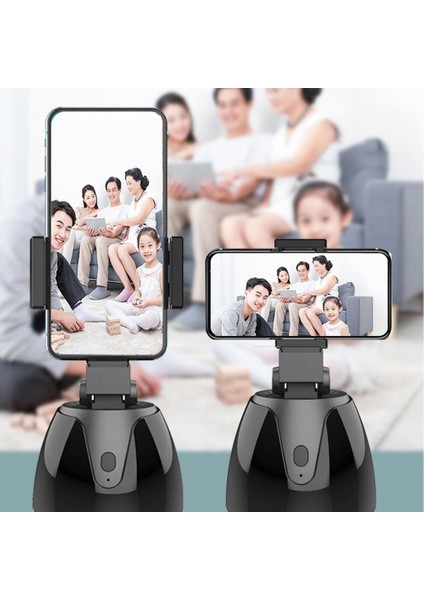 Siyah Otomatik Akıllı Çekim Selfie Çubuğu 360° Döndürme Nesne Yüz Takip Kamera Video Kayıt Için Cep Telefonu Tutucu Vlog Tripod (Yurt Dışından)