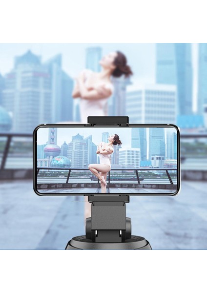Siyah Otomatik Akıllı Çekim Selfie Çubuğu 360° Döndürme Nesne Yüz Takip Kamera Video Kayıt Için Cep Telefonu Tutucu Vlog Tripod (Yurt Dışından)