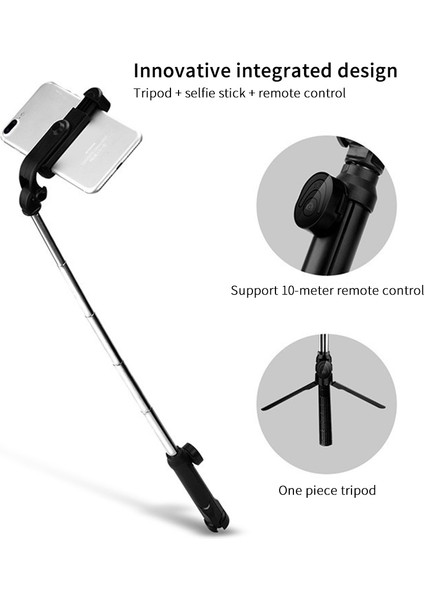Siyah Kisscase Bluetooth Selfie Sopa Uzaktan Kumanda Tripod Kamera Tripodu Cep Telefonu Canlı Fotoğraf Tutucu Samsung Galaxy S20 Ultra (Yurt Dışından)