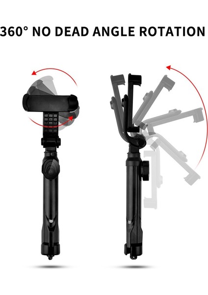Siyah Kisscase Bluetooth Selfie Sopa Uzaktan Kumanda Tripod Kamera Tripodu Cep Telefonu Canlı Fotoğraf Tutucu Samsung Galaxy S20 Ultra (Yurt Dışından)