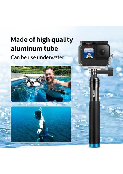 Tripodlu Telesın Uzatılabilir El Selfie Çubuğu Gopro Hero Için Alüminyum Alaşımlı Teleskop Direği 11 10 9 8 7 INSTA360 Djı Osmo Action 2 3 (Yurt Dışından)