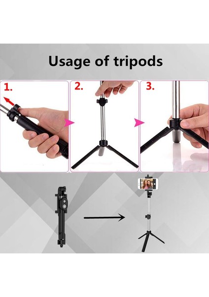 Mavi 3 In 1 Mini Kablosuz Bluetooth Tripod Selfie Sopa Iphone/android Katlanabilir El Monopod Deklanşör Uzaktan Uzatılabilir Selfie (Yurt Dışından) modelleri