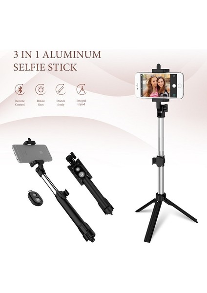 Mavi 3 In 1 Mini Kablosuz Bluetooth Tripod Selfie Sopa Iphone/android Katlanabilir El Monopod Deklanşör Uzaktan Uzatılabilir Selfie (Yurt Dışından) indirimleri