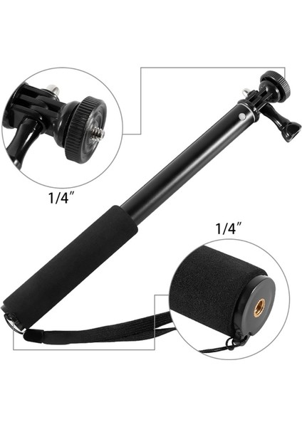 P204B Taşınabilir Selfie Çubuğu 4 Bölüm Teleskopik Selfie Çubuğu El Monopod Akıllı Telefon Kameraları Için Standart 1/4 Vida H8WD (Yurt Dışından)