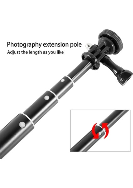 P204B Taşınabilir Selfie Çubuğu 4 Bölüm Teleskopik Selfie Çubuğu El Monopod Akıllı Telefon Kameraları Için Standart 1/4 Vida H8WD (Yurt Dışından)