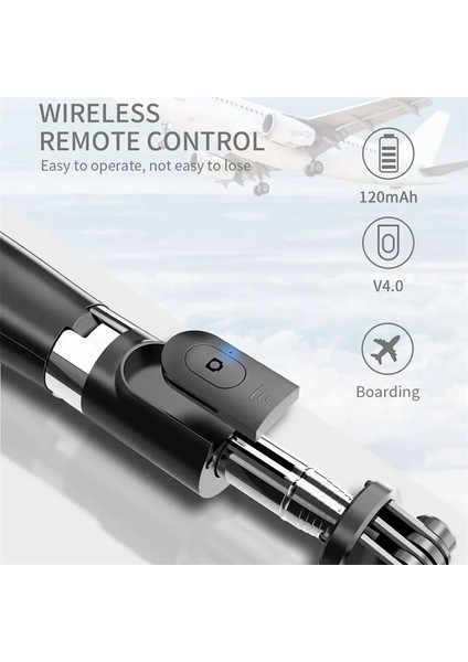 Beyaz L02 Mini Selfie Çubuğu Tripod Alüminyum Telefon Tripod iPhone Android Gopro Eylem Kamera Için Ayrılabilir Bluetooth Uzaktan ile Standı (Yurt Dışından) fırsatları