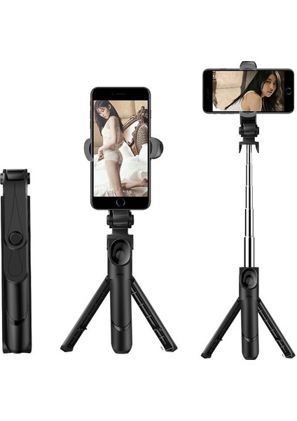 Kırmızı Selfie Çubuğu Cep Telefonu Bluetooth Uzaktan Kumanda Braketi Taşınabilir Teleskopik Entegre Canlı Yayın Tripod Artefakt (Yurt Dışından) fırsatları