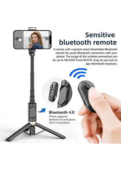 Seçenek 2 Bluetooth Kablosuz El Selfie Çubuğu Tripod Uzatılabilir Monopod Için Uzaktan Kumanda ile Huawei iPhone 13 Pro Max Xiaomi Telefon Canlı (Yurt Dışından)