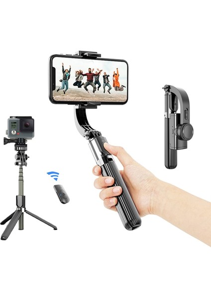 Siyah Yenı Upmostek Telefon Kamera Sabitleyici El Gimbal Akıllı Telefon Sabitleyiciler Video Kaydı Bluetooth Selfie Çubuğu Tripod Vlog Canlı (Yurt Dışından)