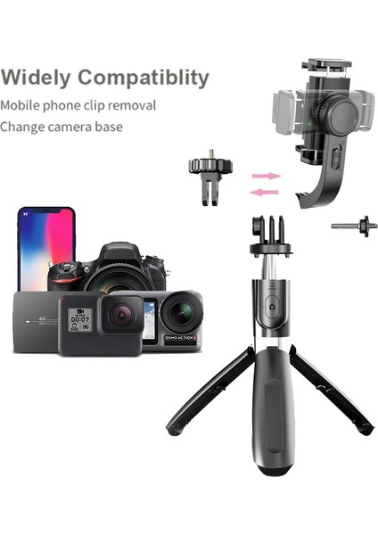 Siyah Yenı Upmostek Telefon Kamera Sabitleyici El Gimbal Akıllı Telefon Sabitleyiciler Video Kaydı Bluetooth Selfie Çubuğu Tripod Vlog Canlı (Yurt Dışından)
