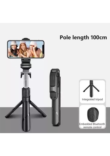 D Bluetooth Selfie Sopa 360 Derece Mini Tripod Uzatılabilir Monopod Ios Android Telefon Kamera Için Dolgu Işığı ile Uzaktan Deklanşör (Yurt Dışından)