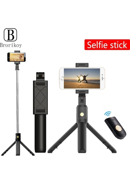 Beyaz 3 In 1 Selfie Sopa Telefon Tripod Uzatılabilir Monopod iPhone 12 Samsung Xiaomi Akıllı Telefon Için Bluetooth Uzaktan Kumanda ile Selfie Sopa (Yurt Dışından) fırsatları