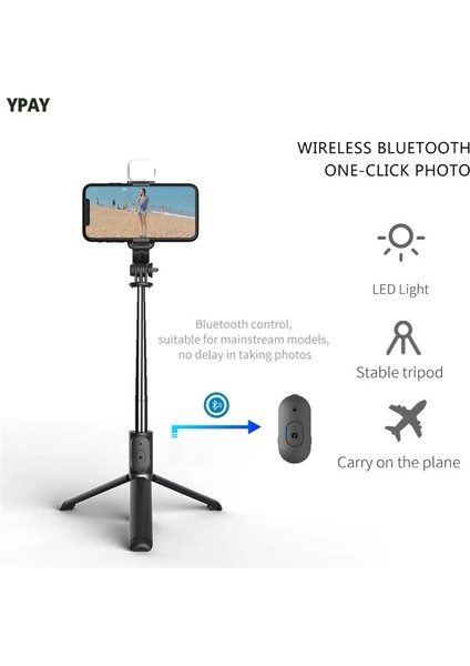 Paket1 Beyaz Kablosuz Bluetooth Selfie Çubuğu Dolgu Işığı Deklanşörlü Uzaktan Kumanda Mini Tripod Akıllı Telefon Için Katlanabilir 360 ° Döndürme (Yurt Dışından) fırsatları