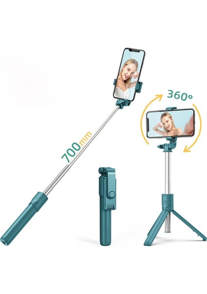 Beyaz Kablosuz Bluetooth Uyumlu Selfie Çubukları Katlanabilir Mini Tripod Deklanşör Uzaktan Kumanda Xiaomi Huawei iphone Ios Android Için (Yurt Dışından) modelleri