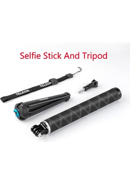 Selfie Çubuğu Tripod Telesın 90 cm Karbon Fiber En Hafif Selfie Çubuğu Alüminyum Alaşımlı Tripod Gopro Hero 10 9 5 6 7 Osmo Eylem Kamera Aksesuarları (Yurt Dışından)